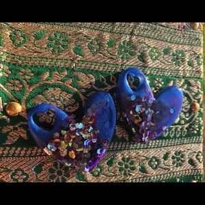 Handmade earrings! Blue purple color shift